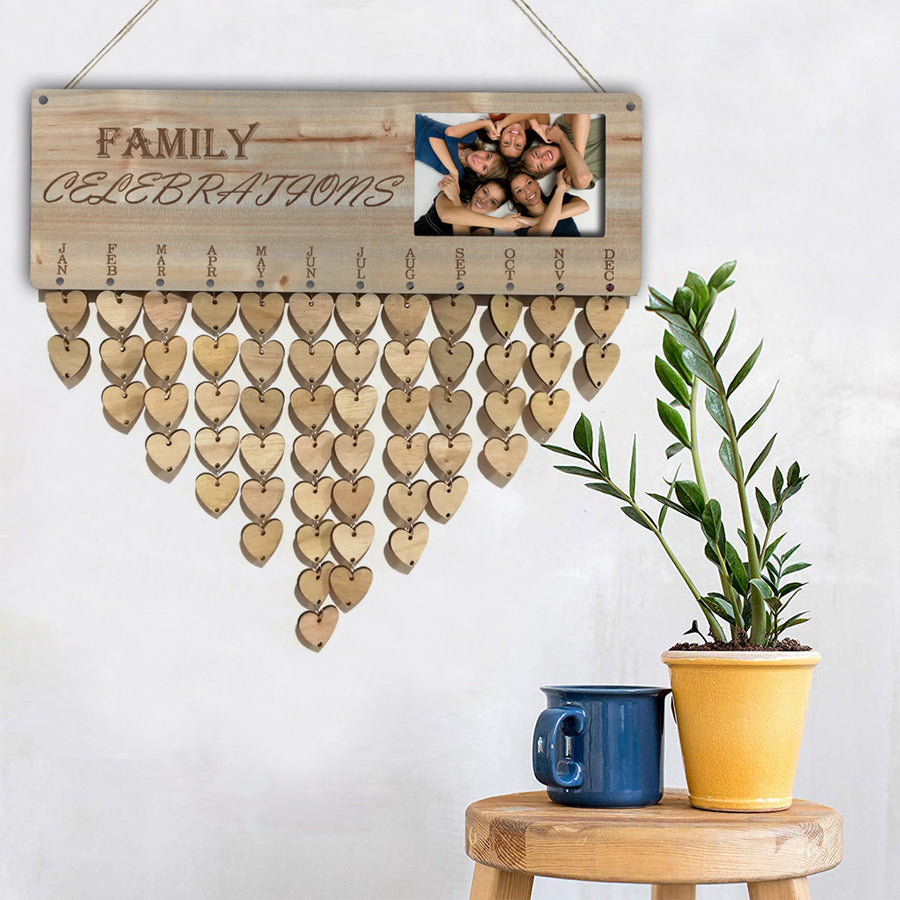 21/1/26 Personalized Wooden Board Calendar, Large Family Birthday Remi –  custommadelist