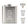 21/1/11 Personalized Flask for Liquor 6 Oz Stainless Steel with Two Wine Glasses One Funnel Beautiful Gift Box Custom Text/Photo/Logo 008