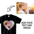 21/3/4 Personalized Cotton crew neck T-shirt Heart-shaped Magic sequins Customized Text/Picture 193 1.5