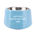 21/4/7 Personalized Pet Bowl Tilted Stainless Steel Customized Text/Picture 310
