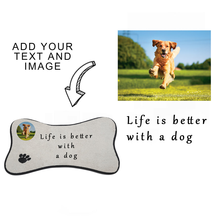 Personalized Pet Placemat, Mini Heart Dog Mat, Custom Food Mats