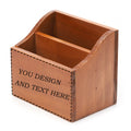 21/1/21 Personlized Desktop Mail Holder with 2 Compartments, Rustic Wood Mail Sorter Custom Text/Photo/Logo+057