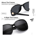 SIPHEW Oversized Polarized Sunglasses for Women, Classic Design Eyewear with 100% UV Protection Sun Glasses
