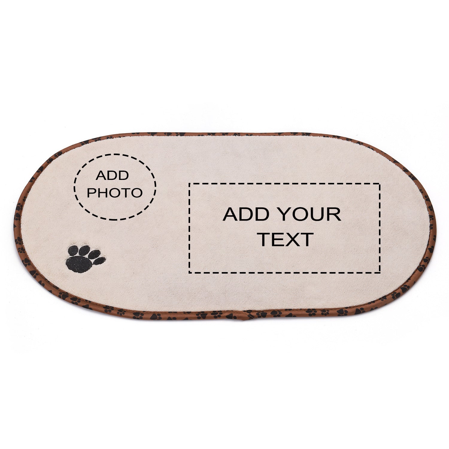 Personalized Waterproof Dog Bowl Mat – Pawzopaws